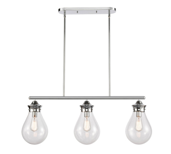 Innovations - 414-3I-PC-8CL-LED - Three Light Island Pendant - Polished Chrome
