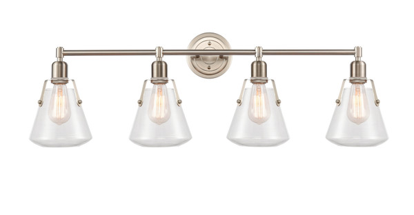 Innovations - 422-4W-SN-7Cl-LED - Four Light Bath Vanity - Satin Nickel
