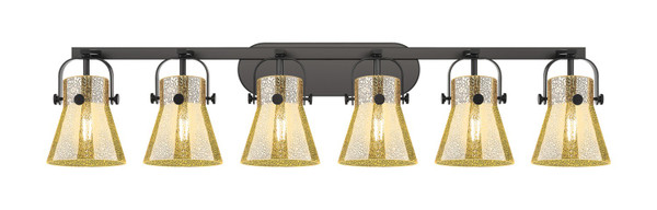 Innovations - 423-6W-BK-G411-6ME - Six Light Bath Vanity - Downtown Urban - Matte Black