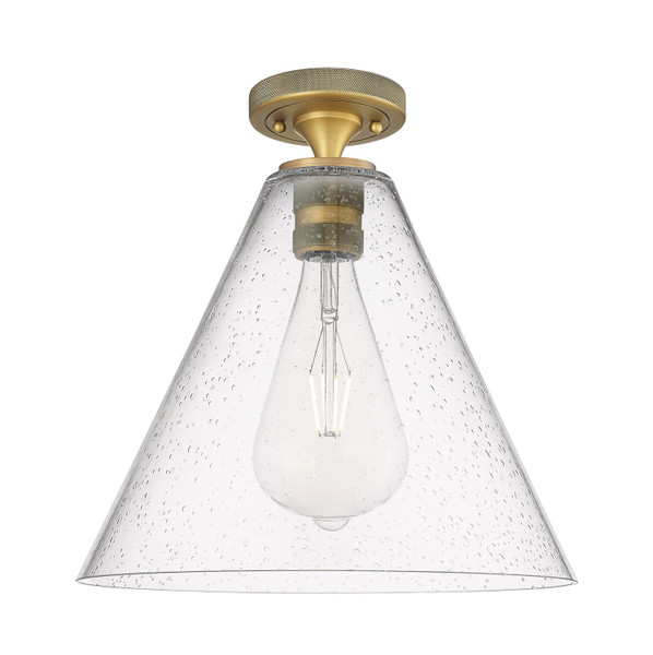 Innovations - 434-1F-BB-GBC-124 - One Light Flush Mount - Downtown Urban - Brushed Brass