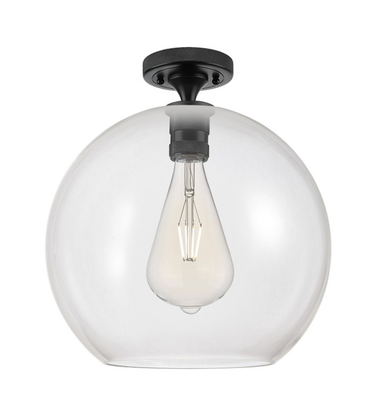 Innovations - 434-1F-BK-G122-12 - One Light Flush Mount - Downtown Urban - Matte Black
