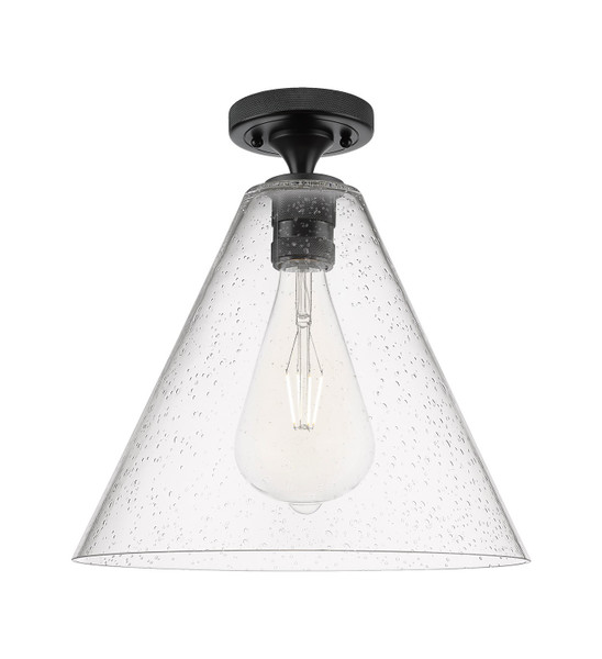 Innovations - 434-1F-BK-GBC-124 - One Light Flush Mount - Downtown Urban - Matte Black