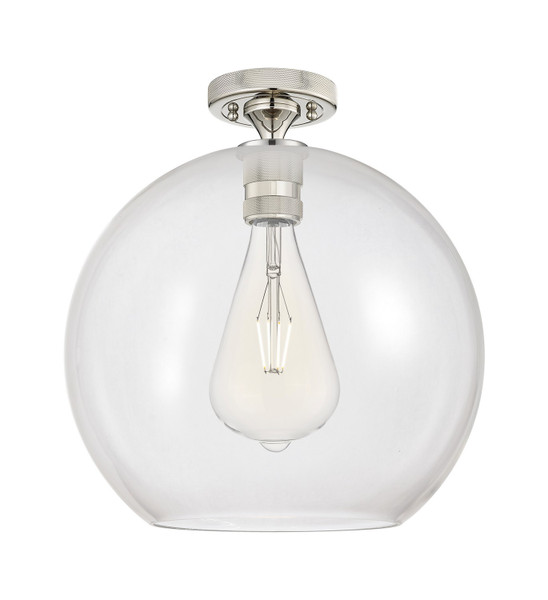 Innovations - 434-1F-PN-G122-12 - One Light Flush Mount - Downtown Urban - Polished Nickel