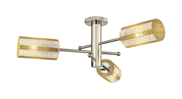 Innovations - 434-3F-PN-G434-7ME - Three Light Semi-Flush Mount - Downtown Urban - Polished Nickel