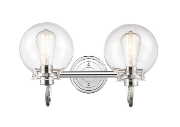 Innovations - 437-2W-PC-CL-LED - Two Light Bath Vanity - Polished Chrome