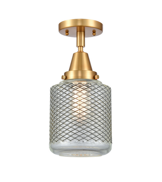 Innovations - 447-1C-SG-G262-LED - LED Flush Mount - Caden - Satin Gold