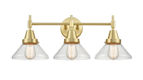 Innovations - 447-3W-SB-CL - Three Light Bath Vanity - Satin Brass