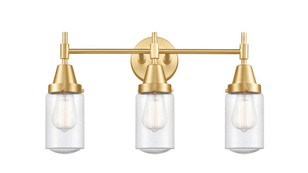 Innovations - 447-3W-SG-G314 - Three Light Bath Vanity - Caden - Satin Gold