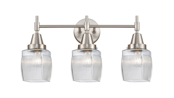 Innovations - 447-3W-SN-G302 - Three Light Bath Vanity - Caden - Satin Nickel