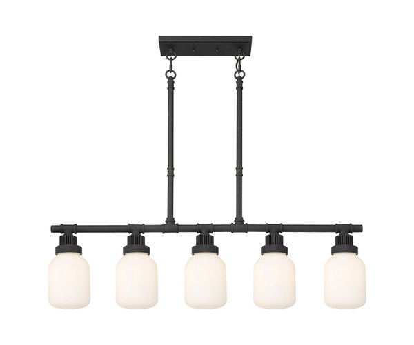 Innovations - 472-5I-TBK-G472-6WH - LED Linear Pendant - Downtown Urban - Textured Black