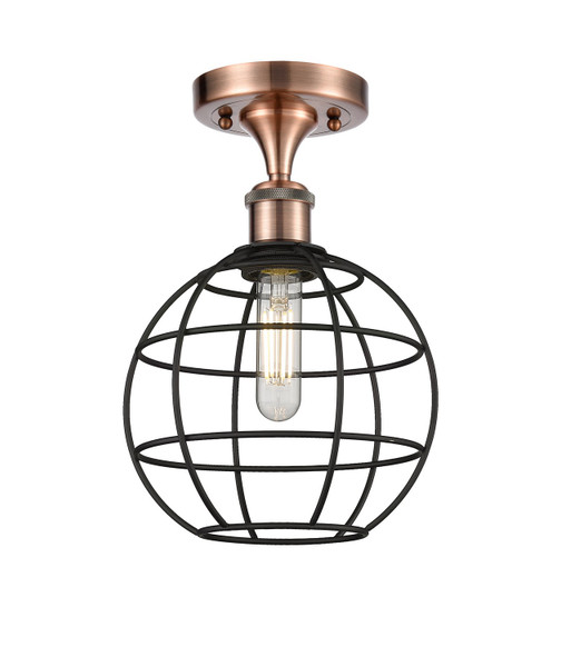 Innovations - 516-1C-AC-CE-8-BK - LED Semi-Flush Mount - Ballston - Antique Copper