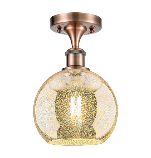 Innovations - 516-1C-AC-G128-8 - One Light Semi-Flush Mount - Ballston - Antique Copper