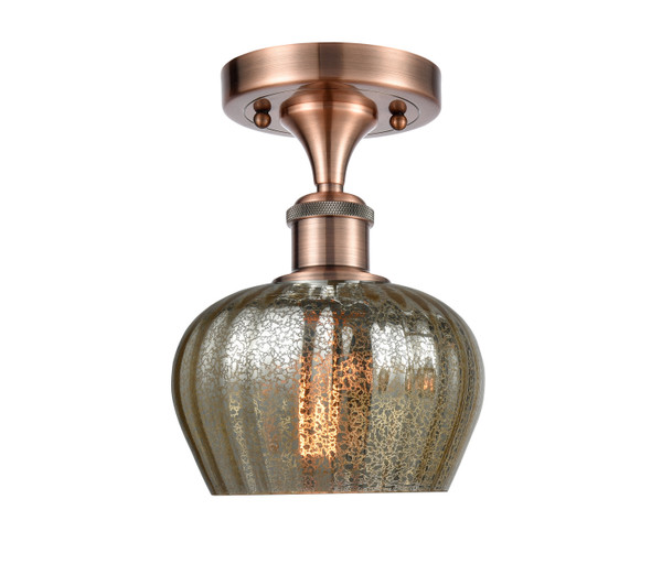 Innovations - 516-1C-AC-G96 - One Light Semi-Flush Mount - Ballston - Antique Copper