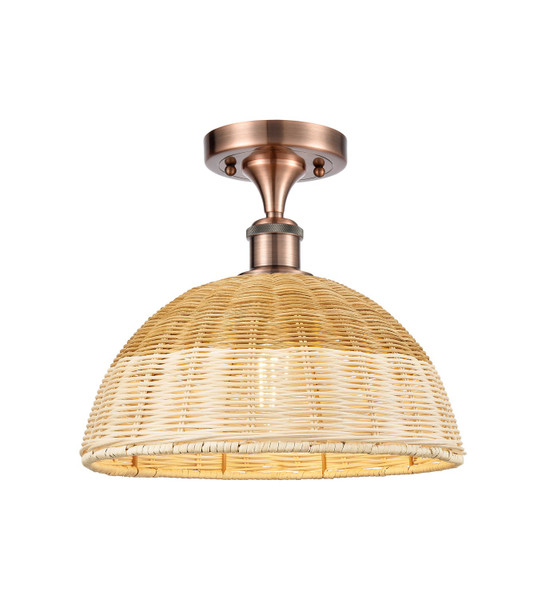 Innovations - 516-1C-AC-NBD2-12-NAT - One Light Semi-Flush Mount - Ballston - Antique Copper