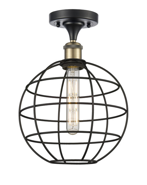 Innovations - 516-1C-BAB-CE-10-BK - LED Semi-Flush Mount - Ballston - Black Antique Brass