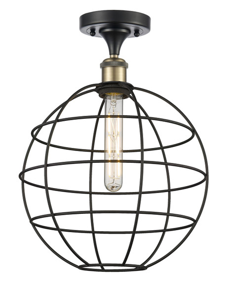 Innovations - 516-1C-BAB-CE-12-BK - LED Semi-Flush Mount - Ballston - Black Antique Brass