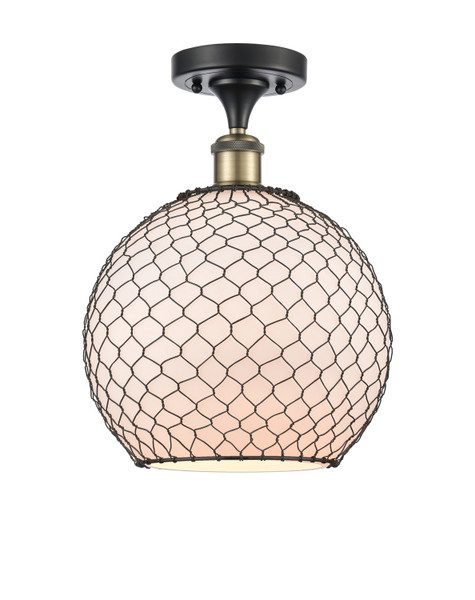 Innovations - 516-1C-BAB-G121-10CBK - One Light Semi-Flush Mount - Ballston - Black Antique Brass