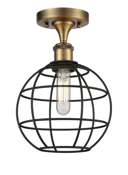 Innovations - 516-1C-BB-CE-8-BK - LED Semi-Flush Mount - Ballston - Brushed Brass