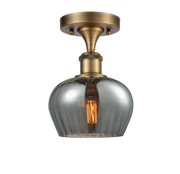 Innovations - 516-1C-BB-G93 - One Light Semi-Flush Mount - Ballston - Brushed Brass