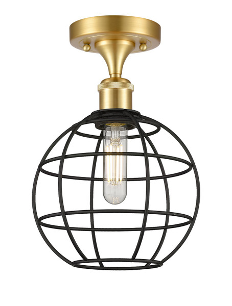 Innovations - 516-1C-SG-CE-8-BK - LED Semi-Flush Mount - Ballston - Satin Gold