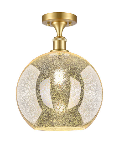 Innovations - 516-1C-SG-G128-12 - One Light Semi-Flush Mount - Ballston - Satin Gold