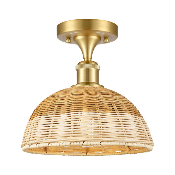 Innovations - 516-1C-SG-NBD2-9-NAT - One Light Semi-Flush Mount - Ballston - Satin Gold