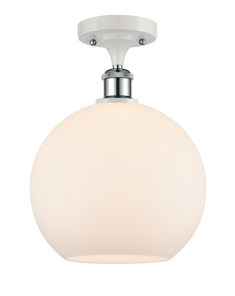 Innovations - 516-1C-WPC-G121-10 - One Light Semi-Flush Mount - Ballston - White Polished Chrome
