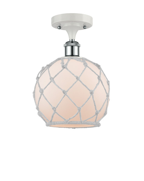 Innovations - 516-1C-WPC-G121-8RW-LED - LED Semi-Flush Mount - Ballston - White Polished Chrome