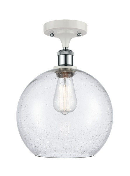 Innovations - 516-1C-WPC-G124-10-LED - LED Semi-Flush Mount - Ballston - White Polished Chrome
