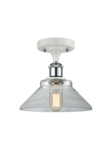 Innovations - 516-1C-WPC-G132-LED - LED Semi-Flush Mount - Ballston - White Polished Chrome