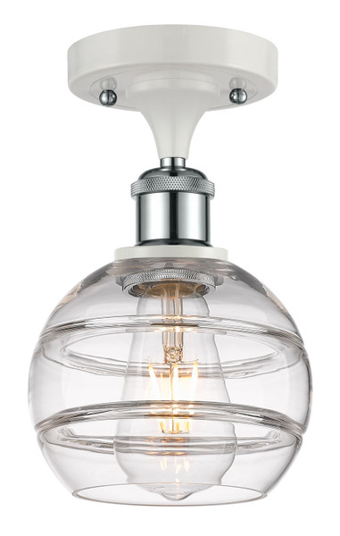 Innovations - 516-1C-WPC-G556-6CL - One Light Semi-Flush Mount - Ballston - White Polished Chrome