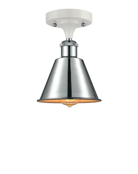 Innovations - 516-1C-WPC-M8-LED - LED Semi-Flush Mount - Ballston - White Polished Chrome