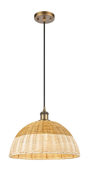 Innovations - 516-1P-BB-NBD2-16-NAT - One Light Mini Pendant - Ballston - Brushed Brass