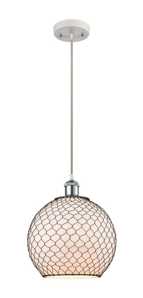 Innovations - 516-1P-WPC-G121-10CBK - One Light Mini Pendant - Ballston - White and Polished Chrome