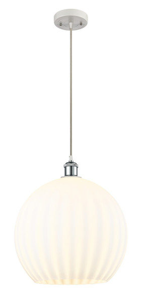 Innovations - 516-1P-WPC-G1217-14WV - LED Pendant - Ballston - White Polished Chrome