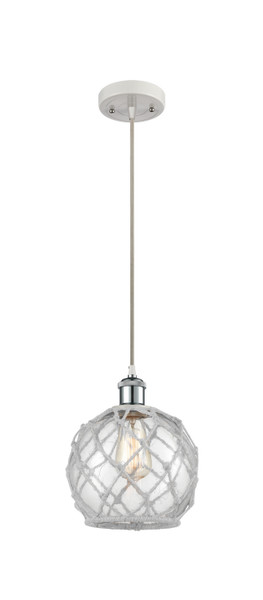 Innovations - 516-1P-WPC-G122-8RW - One Light Mini Pendant - Ballston - White Polished Chrome