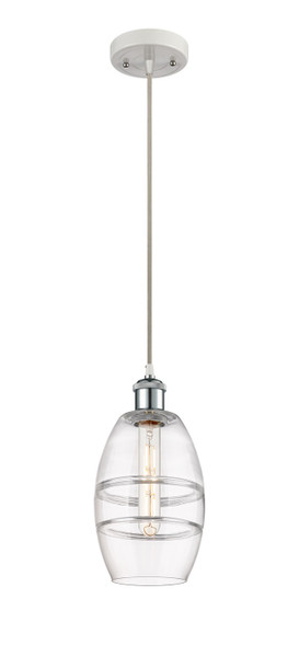 Innovations - 516-1P-WPC-G557-6CL - One Light Mini Pendant - Ballston - White Polished Chrome