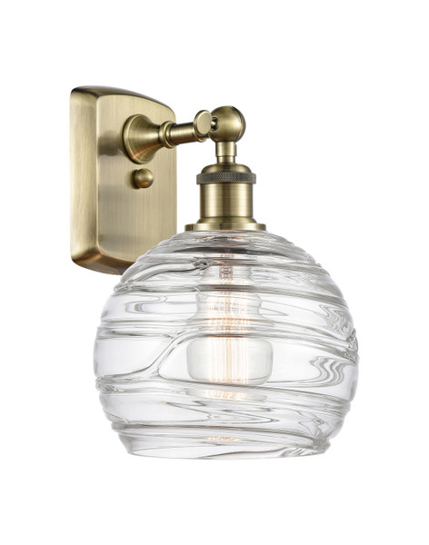 manufacturer_finish:Antique Brass|manufacturer_glass:Clear Athens Deco Swirl|light_output:220.00lm|color_temperature:2200K|cri:99