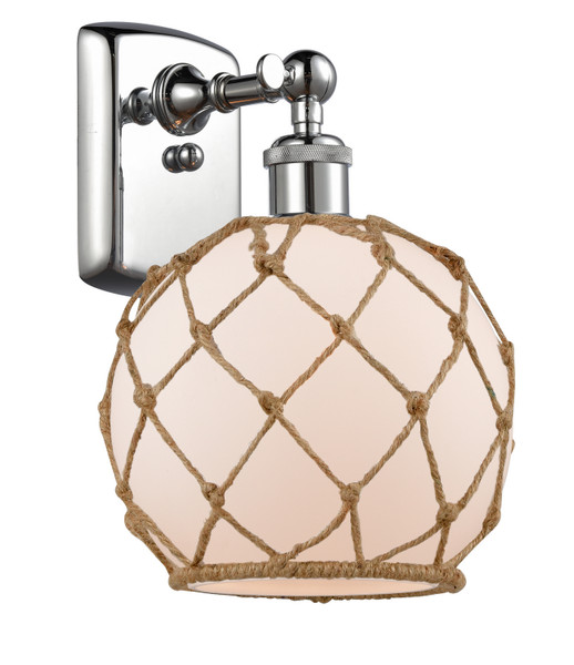 manufacturer_finish:Polished Chrome|manufacturer_glass:White Farmhouse Glass with Brown Rope|light_output:220.00lm|color_temperature:2200K|cri:99
