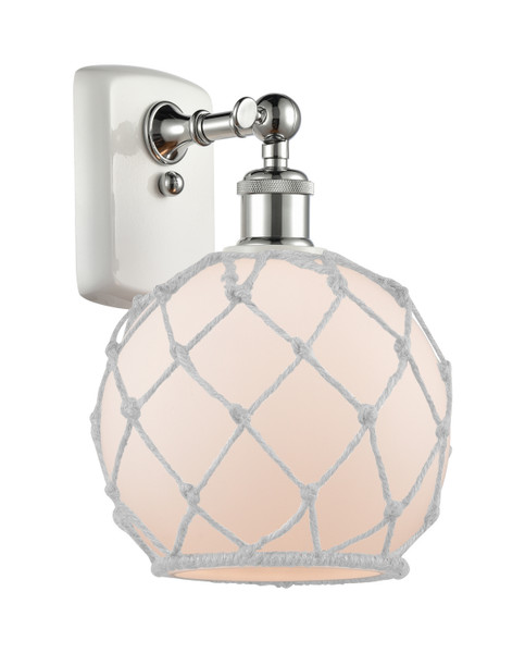 Innovations - 516-1W-WPC-G121-8RW - One Light Wall Sconce - Ballston - White Polished Chrome