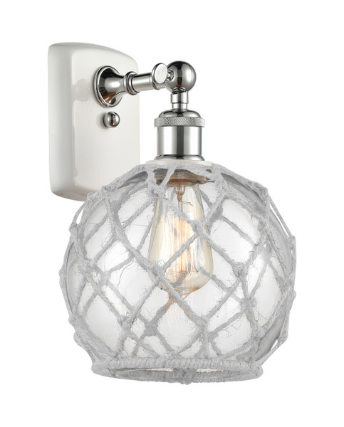 Innovations - 516-1W-WPC-G122-8RW - One Light Wall Sconce - Ballston - White Polished Chrome
