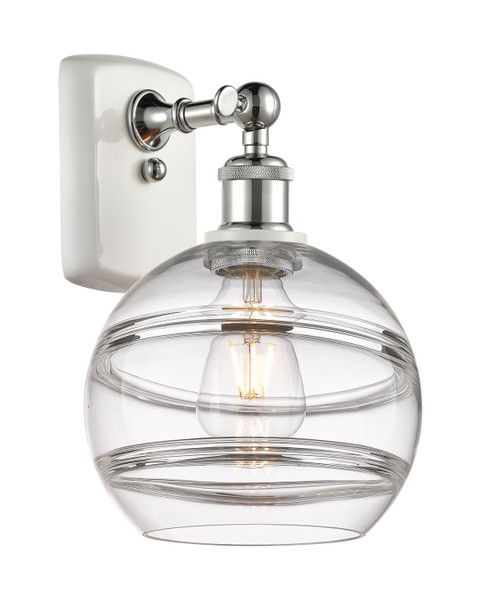 Innovations - 516-1W-WPC-G556-8CL - One Light Wall Sconce - Ballston - White Polished Chrome