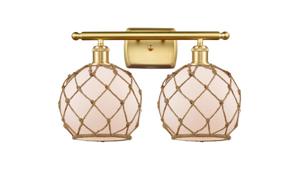 manufacturer_finish:Satin Gold|manufacturer_glass:White Farmhouse Glass with Brown Rope|light_output:220.00lm|color_temperature:2200K|cri:99