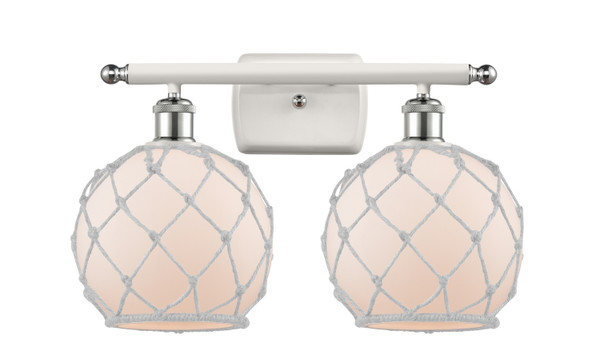 Innovations - 516-2W-WPC-G121-8RW - Two Light Bath Vanity - Ballston - White Polished Chrome