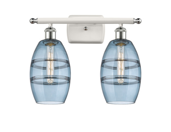 Innovations - 516-2W-WPC-G557-6BL - Two Light Bath Vanity - Ballston - White Polished Chrome
