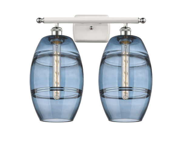 Innovations - 516-2W-WPC-G557-8BL - Two Light Bath Vanity - Ballston - White Polished Chrome