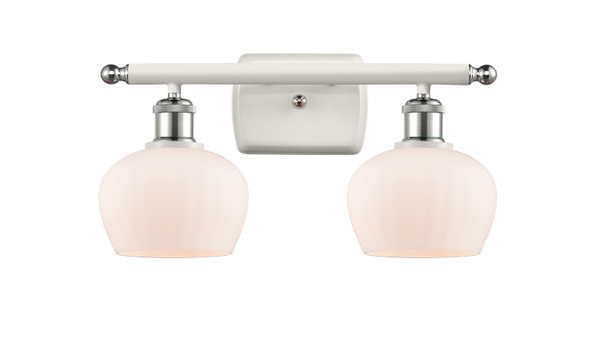 Innovations - 516-2W-WPC-G91 - Two Light Bath Vanity - Ballston - White Polished Chrome