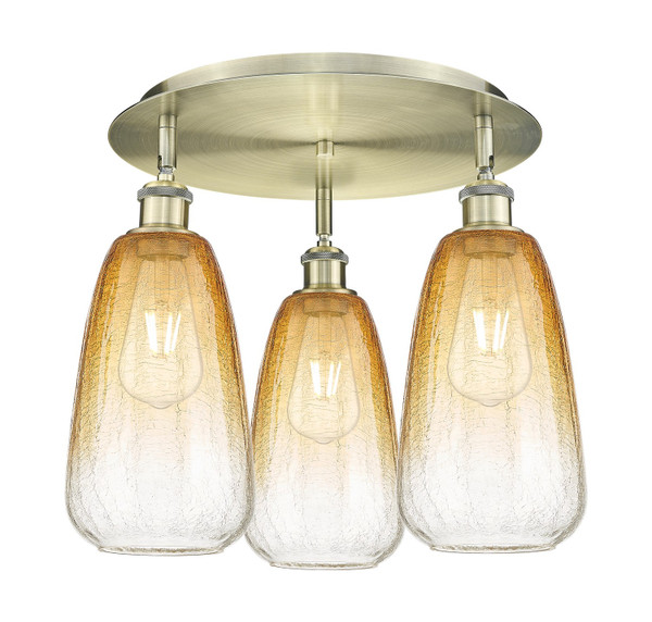 Innovations - 516-3C-AB-G480-6AM - Three Light Semi-Flush Mount - Ballston - Antique Brass