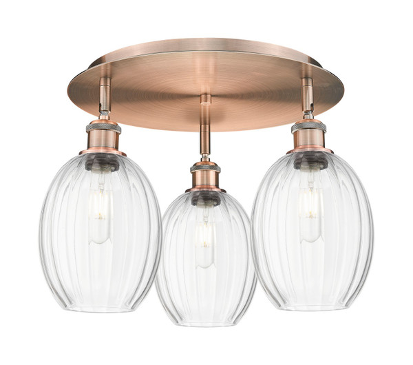 Innovations - 516-3C-AC-G459-6CL - Three Light Semi-Flush Mount - Ballston - Antique Copper