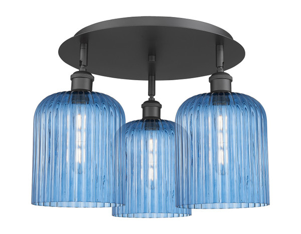 Innovations - 516-3C-BK-G559-8BL - Three Light Semi-Flush Mount - Ballston - Matte Black